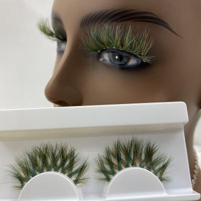 China Long Natural Best Selling Super Fluffy Green Luxury Wholesale Mink Lashes 5D Mink Lashes Seller 18mm Mink Eyelash for sale