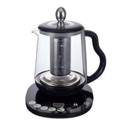 China 360 Degree Rotate Boil Low Electric Dry Protection Kettle Multifunctional Glass Teapot for sale