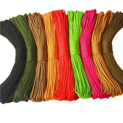 China Wholesale high quality 4mm nylon paracord 550 polyester paracord 7inner backing cores for sale