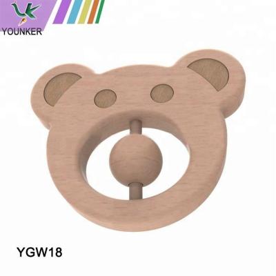 China Environmentally Friendly Wooden Baby Toy Rattle With Cute Shape for sale