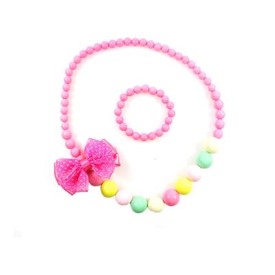 China DIY Cute Round Beaded Nice Fashionable Necklace Set For Kids for sale