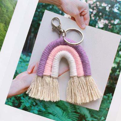 China European Statistical Institute of Statistics Style Rainbow Key Chain Key Chain Decoration Polyester Bag Style for sale