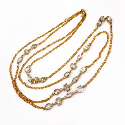 China Cute Charm New Design Crystal Rhinestone Mixed Jewelry Long Chain Necklace for sale