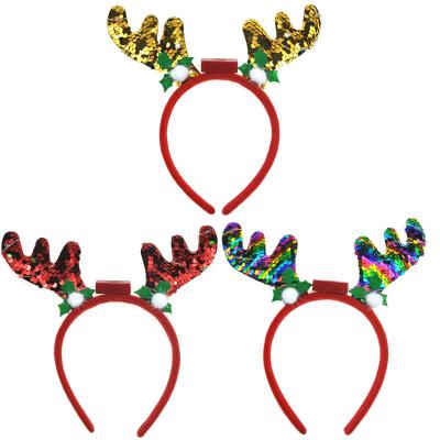 China Holiday Gift Christmas Hair Elk Lighting Hair Accessory Band for Girl for sale