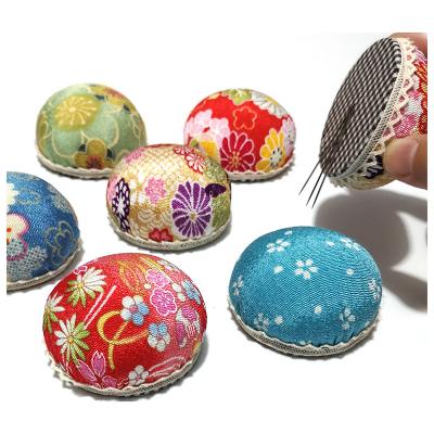 China Wholesale Useful Magnetic Pin Cushion Sewing Base Tools Fabric Pincushion Craft Home Needle Holder for sale