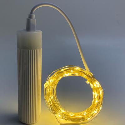 China 600led 8Function Outdoor Rechargeable Led String Light Christmas Party Rechargeable Light Decoration for sale