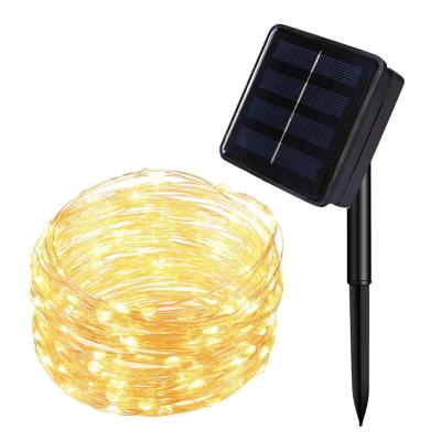 China Outdoor Christmas Decoration Multi Color Solar Powered Lamp Copper Wire Led Waterproof Fairy String Lights for sale