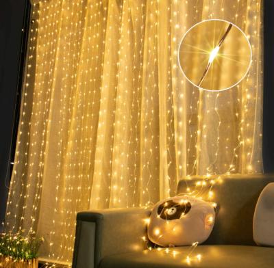 China Home Decoration 300 Led Window Decoration USB Powered RGB Curtain String Light For Wedding Party for sale