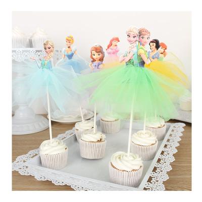 China 2021 Wholesale High Quality Paper Cake Topper Customize Cake Topper OEM ODM Princess Cake Topper for sale