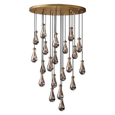 China Living Room Modern Rain Round Vintage Farmhouse Chandelier 47'' for sale