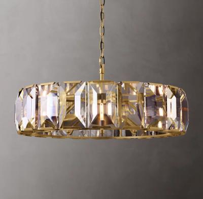 China Harlow Crystal Round Chandelier 43' Brass RH Crystal Chandelier met opwaarts gericht lampbeker Te koop