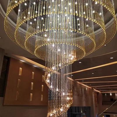 China Nickel / Brass / Bronze Rain Drop Linear Crystal Chandelier Dining Room for sale