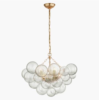 China Talia Medium Brass/Glass Shades Ceiling Light Chandelier with Plug In Pendant Light for sale