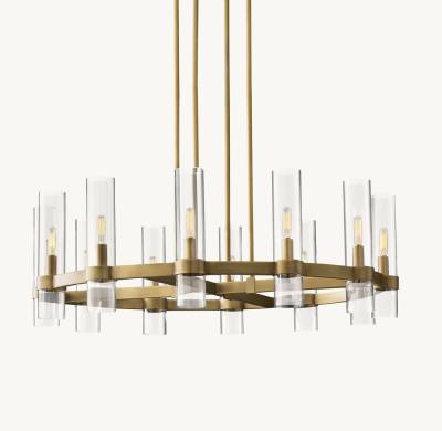 China Modern Luxury Brass Glass Chandelier Ravelle Round Chandelier 36