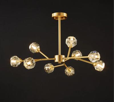 China Elegant Brass Crystal Chandelier for Indoor Spaces Dia 80cm x H 45cm Material Customization for sale