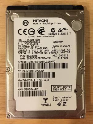 Κίνα Hitachi Travelstar 7K500 500 ΜΒ 2,5 σκληρός δίσκος sata 7200rpm για το lap-top, 0A73305 προς πώληση