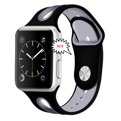 China 2021 New 38mm 42mm 40mm 42mm Breathable Silicone Strap Adjustable For Apple Watch 45mm 41mm 40mm 42mm Watch Band For iWatch Series 7/6/SE/5/4/3 for sale