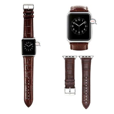 China 38mm 42mm 40mm 42mm Adjustable Crocodile Leather Strap Watch Strap For Apple iWatch 41mm 40mm 45mm 44mm iWatch Series 7/6/SE/5/4/3/T500 Band for sale