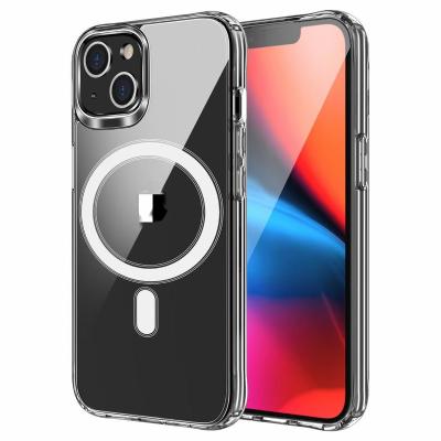 China 2021 New Clear Anti-drop Phone Cases For iPhone13/Pro Max/12 Mini Magnetic Wireless Charging Protective Phone Cover for sale