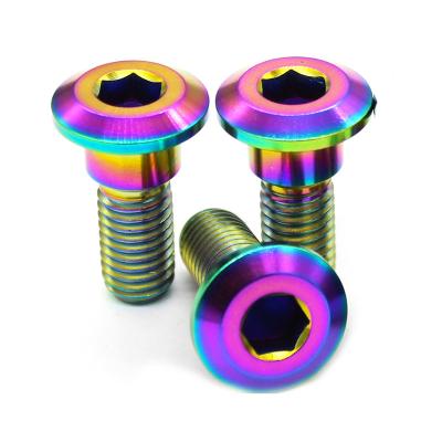 China High Strength And Light Weight Motorcycle Disc Brake Color Texture Titanium Alloy Screws Profesional Titanium Alloy Screws for sale