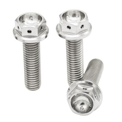 China High Strength And Light Texture Factory Price Titanium Screws M10 Titanium Bolt GR5 Colored Titanium Flange Bolts With Customized Logo for sale