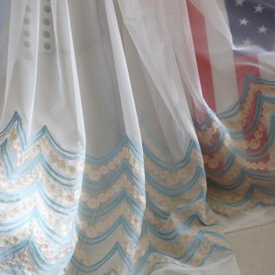 China Factory Hot Sale Macrame Curtain Fabric And Insulated Curtain For Living Room Embroidery Voile Curtain for sale