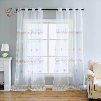 China Online Buying Sheer Embroidery China Fabrics Embroidered Cortinas Tulle for sale