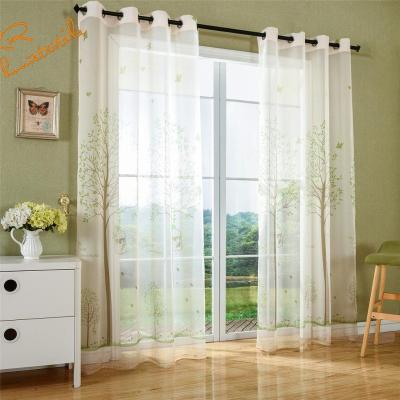 China Voile Fabric Curtain Ready Made Spring Tulle Curtain With Sheer Curtain Fabric for sale