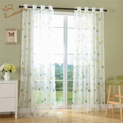 China Voile fabric curtain design eyelet single curtain rings printing organza curtain and voile fabric for sale