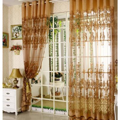 China Blackout Indian 3d Embroidery Sheer Oriental Tulle Window Curtains Living Room for sale