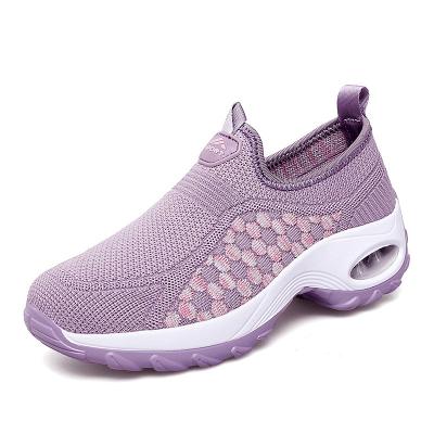 China New Fashion Trend Sneaker Non-slip Casual Running Size Increase Fly Weaving Ladies Sport Shoes For Women for sale