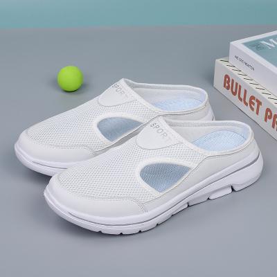 China Fashion Trend Couples Style Sports Mesh Wearable Surface Half-Breathable Outdoor Slippers Men's Hollow-Out Casual Slippers Large Non-slip for sale