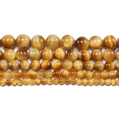 China None 1strand/lot 4 6 8 10 12mm AAA Natural Stone Gold Tiger Eye Agat Round Beads Loose Spacer Bead For Jewelry Making DIY Bracelet for sale