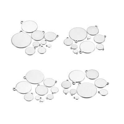 China Round Cabochon Base 10-50pcs 6-30mm Stainless Steel Disc Pendant Blank Charms Pendants for Logos Stamping Tags Jewelry DIY Making Accessories for sale