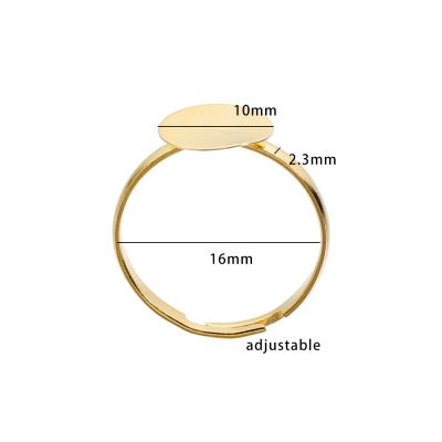 China Jewelry Making Metal Plating 20Pcs/lot 10mm Adjustable Blank Rings Setting For DIY Handmade Accessories Ring Jewelry Making Finding Supplies for sale