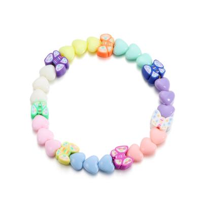 China DIY Jewelry Accessories 100pcs/lot Acrylic Charm Beads Heart Shape Spacer Beads For DIY Making Bracelets Necklace Loose Beads Jewelry Accessories for sale