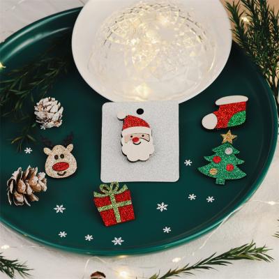 China Nonwovens 1pc Liberty Gifts Christmas Brooch Pins for Women Decoration Nonwovens Reindeer Multi Colored Brooch for Christmas for sale