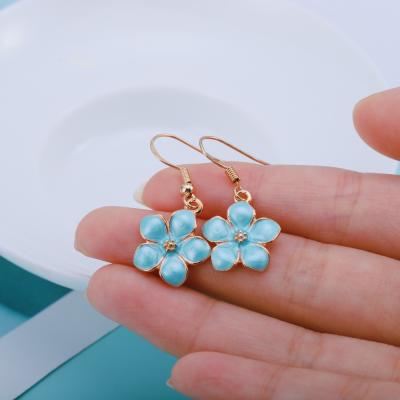 China Blue Ocean Sky Girl Gift Earrings Fashion Blue Star Leaves Stone Starfish Ear Clip For Earrings Hypoallergenic Jewelry women party for sale