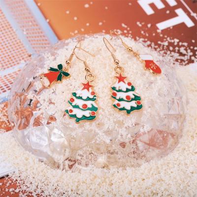 China Christmas 1 Pair Christmas Earring Snowman Hook Christmas Tree Stud Dangle Earring Charm Eardrop For Women Party Accessories Girl Gift for sale