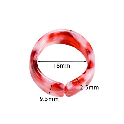 China 5Pcs/Pack Ring Fashion Colorful Geometric Round Epoxy Resin Transparent Acrylic Rings For Women Party Wedding Jewelry Gift for sale