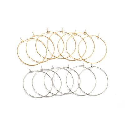 China Earring Stud Findings 20-50pcs Gold Stainless Steel Big Circle Metal Rings Loop High Quality Earrings For DIY Dangle Earring Jewelry Making deliveries for sale