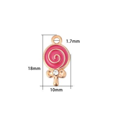 China DIY Jewelry Accessory 10pcs 18x10mm Lollipop Charms Small Enamel Pendant Metal Charms Necklace Bracelet Earring For DIY Jewelry Making Accessories for sale