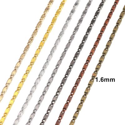 China Diy Chain For Jewelry Making 5Meter Width 1.6mm Copper Gold Press Rounding Chains For Earring Anklet Chain Necklace Jewelry Making DIY Handcrafts Supplies for sale