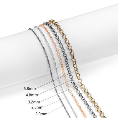 China Diy Chain For Jewelry Making 5m/lot 2-5.8mm Loose Rolo Chain Long Jewelry Chain Extension Necklace Chains For DIY Handmade Jewelry Making Findings Accessories for sale