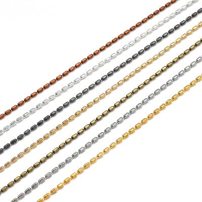 China Diy Chain For Jewelry Making 2M/lot 1.5mm Gold Cylindrical Bead Bulk Copper Chain Bamboo Chains For DIY Necklace Bracelet Jewelry Making Dropshipping for sale