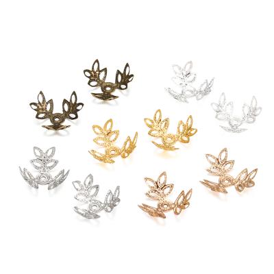 China DIY Earrings Bracelet Necklace 100pcs Pearl Hat Cone Hollow Filigree End Beads Hat Flower Metal Charms Findings Diy Bracelet Earrings Jewelry Making Accessories for sale