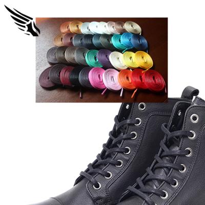 China Cotton Flat Flat Waxed Laces For Oxford Shoes Flat Men's Leather Shoes Boot Lace for sale