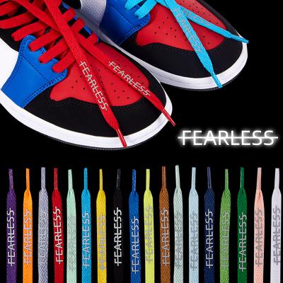 China Custom Made Round English Letters Laces Flat Sneakers Color Printing Sheer Laces for sale