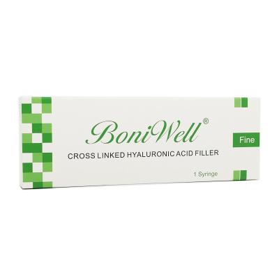 China BoniWell Fine HA Dermal Filler 1ml /2ml/3ml/5ml Crosslinked Injectable Hyaluronic Acid Gel for Fine Lines Wrinkle Removal for sale