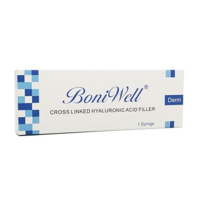 China BoniWell Derm HA Dermal Filler 1ml /2ml/3ml/5ml Crosslinked Injectable Hyaluronic Acid Gel for Anti Wrinkle Lip Fuller for sale